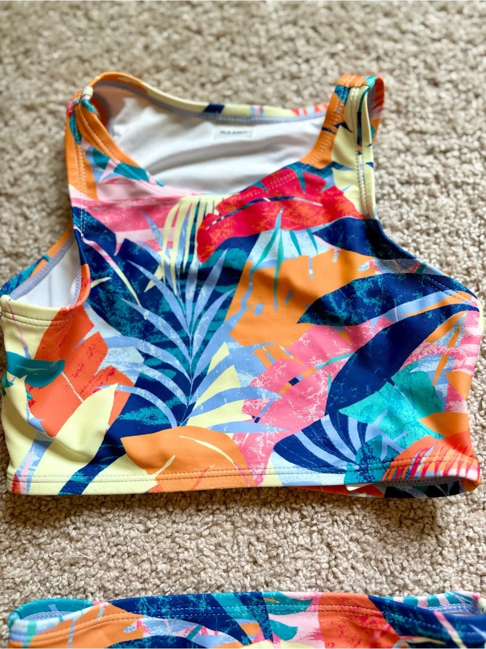 Kids Floral Tropical Two-Piece Swim Set - Orange Multi Size 6/7